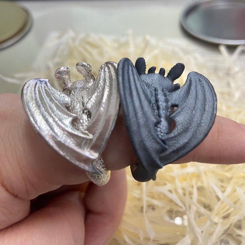 Adjustable Dragon Couple Ring