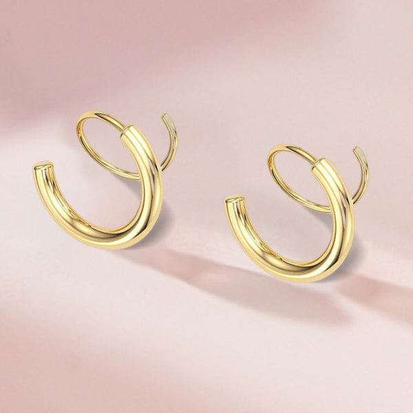 Minimalist Twist Wrap Crawler Climber Cuff Earrings