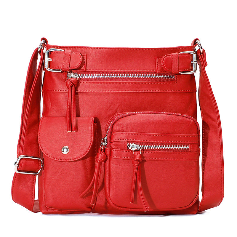 Multi-Pocket Soft Crossbody Bag