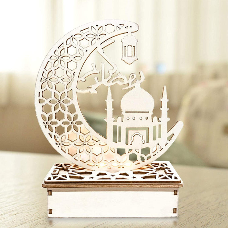 Wooden Eid Mubarak Ramadan LED Decoration Light