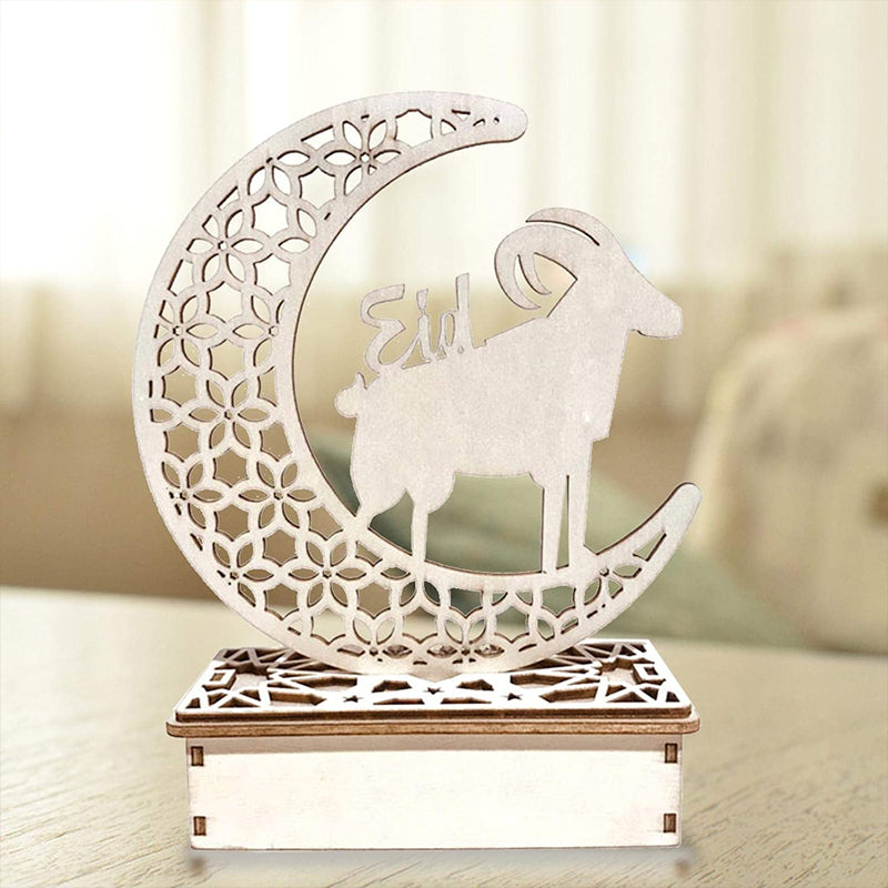 Wooden Eid Mubarak Ramadan LED Decoration Light