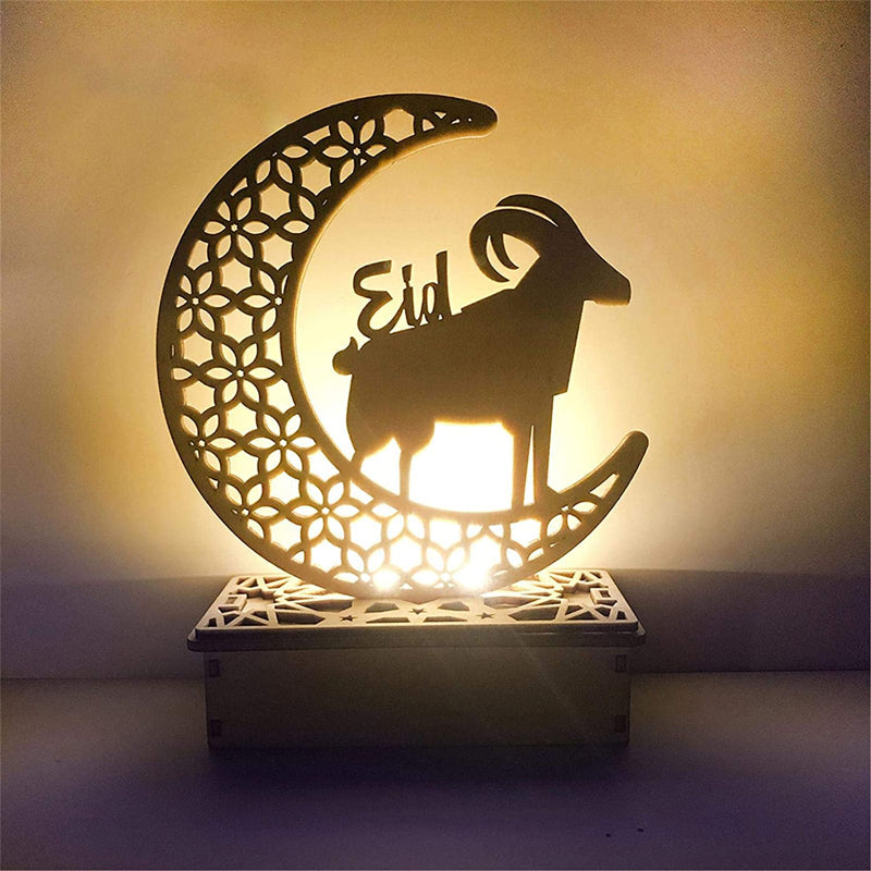Wooden Eid Mubarak Ramadan LED Decoration Light
