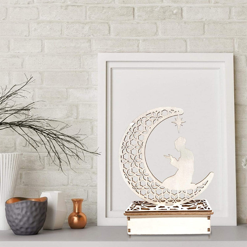 Wooden Eid Mubarak Ramadan LED Decoration Light