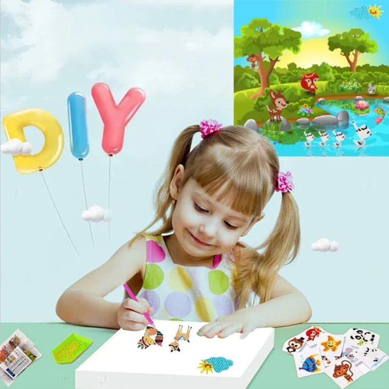 Children's DIY cartoon diamond sticking paintings