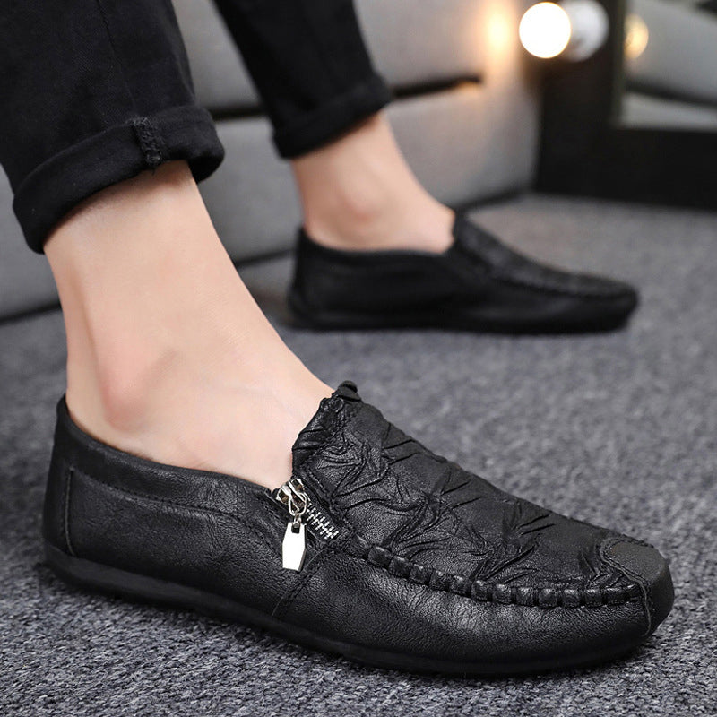 Wrinkled Soft Sole Casual Leather Shoes
