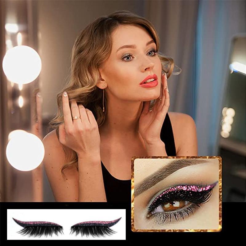 Reusable Eyeliner And Eyelash Stickers (4 Pairs)