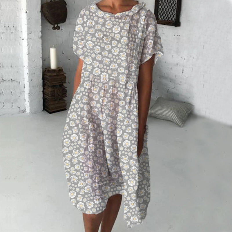 Midi dress with sunflower print