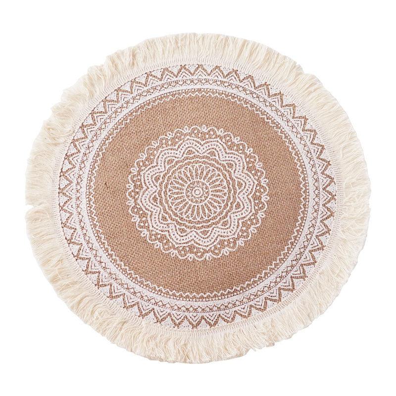 Round Embroidery Nordic Style Table Placemat