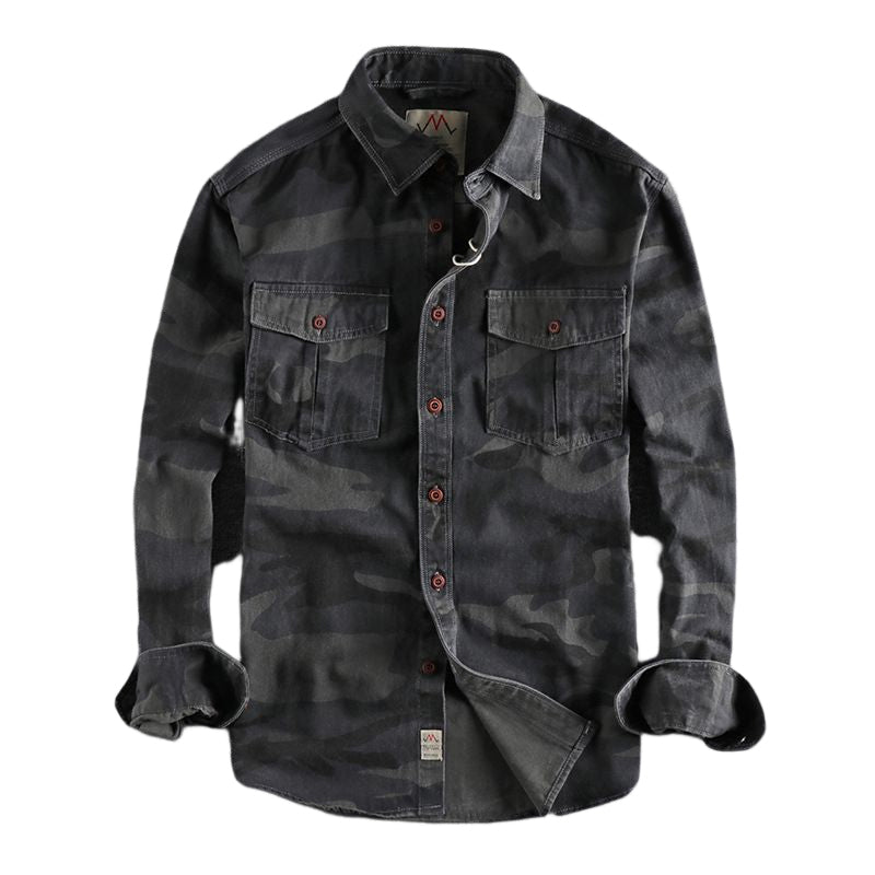Men's long sleeve camouflage work shirt
