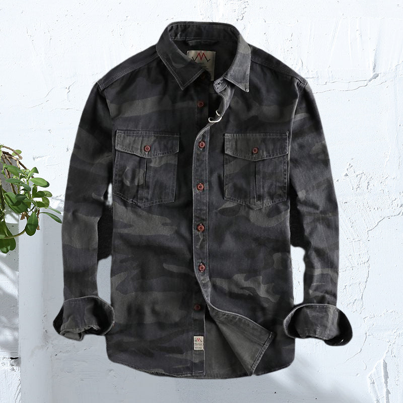 Men's long sleeve camouflage work shirt