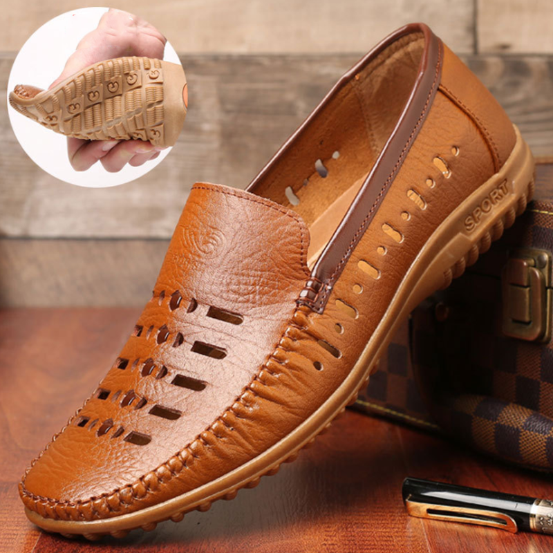 Hollow Leather Men's Sandals