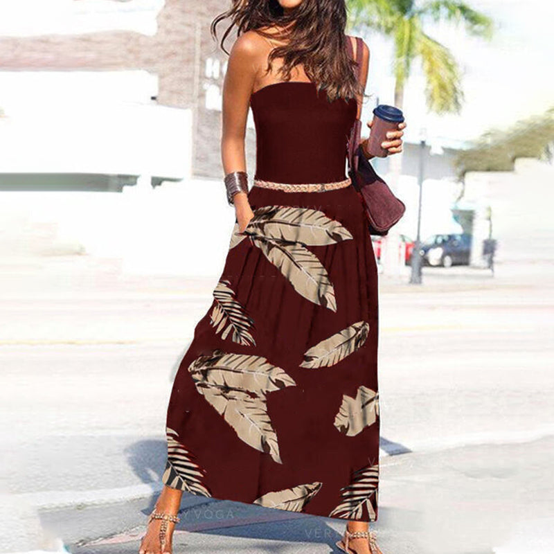 Off-the-shoulder printed dress