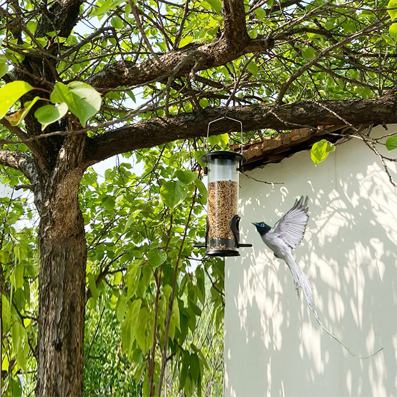 Outdoor hanging bird feeder