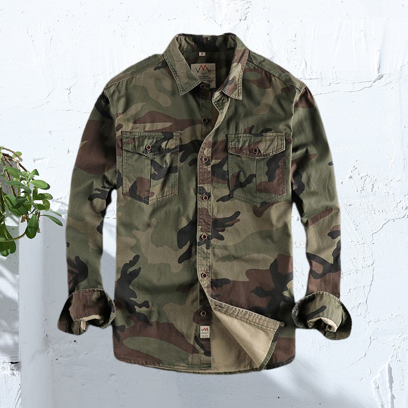 Men's long sleeve camouflage work shirt