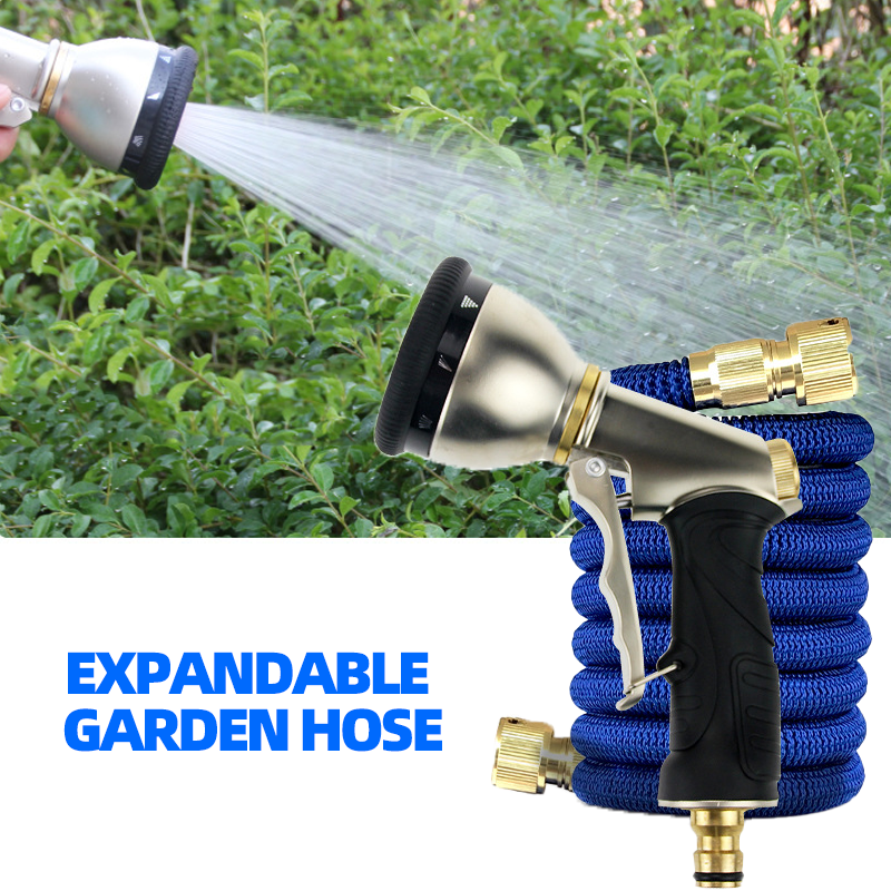 Expandable Garden Hose with Multi-Function Spray Nozzle