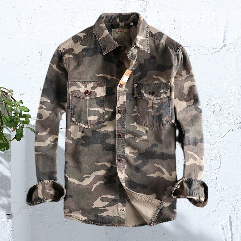 Men's long sleeve camouflage work shirt