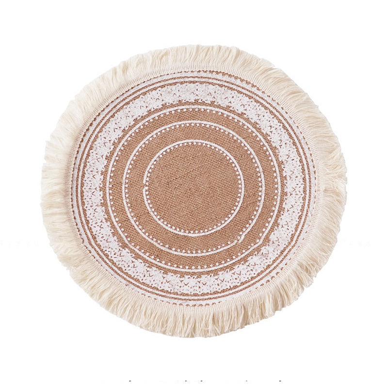 Round Embroidery Nordic Style Table Placemat