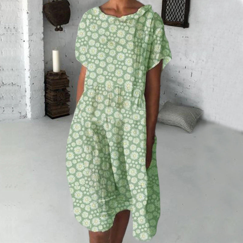 Midi dress with sunflower print
