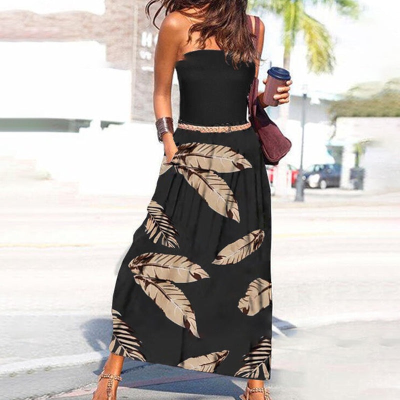 Off-the-shoulder printed dress