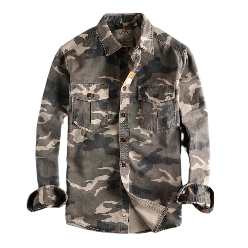 Men's long sleeve camouflage work shirt