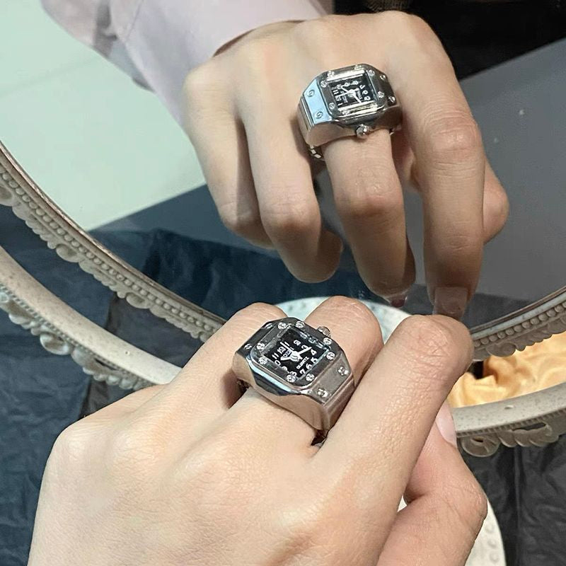 Ring with actual watch for couples