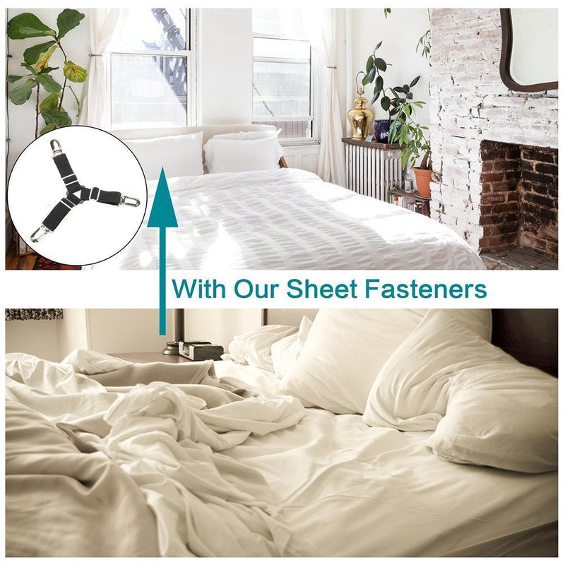 Bed Sheet Fasteners, Adjustable Triangle  Elastic Band Straps