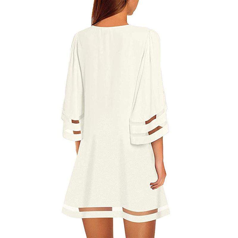 Loose O-Neck Mesh Dress