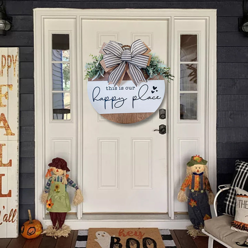 "This is our happy place" Front Door Wreath