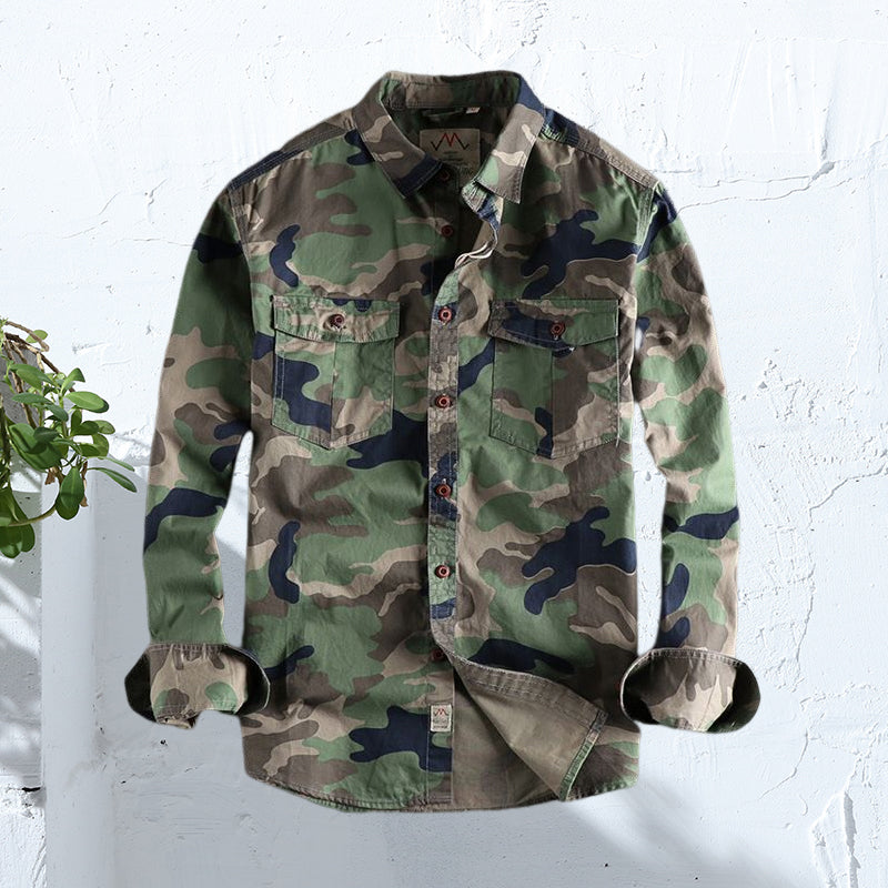 Men's long sleeve camouflage work shirt
