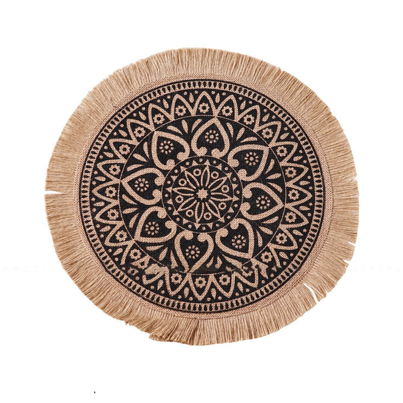 Round Embroidery Nordic Style Table Placemat