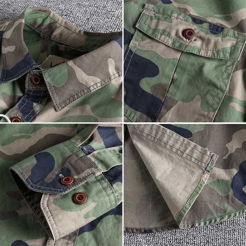Men's long sleeve camouflage work shirt