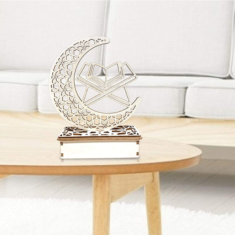 Wooden Eid Mubarak Ramadan LED Decoration Light