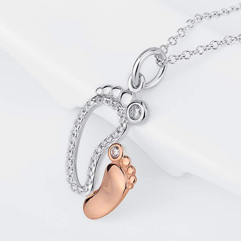 Mother and Child Footprints Necklace