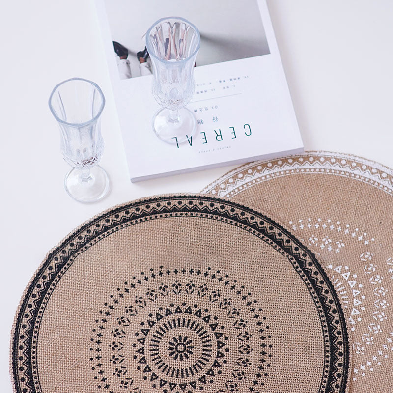 Round Embroidery Nordic Style Table Placemat
