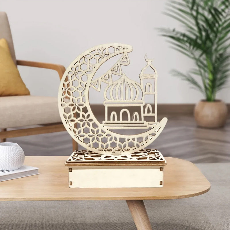 Wooden Eid Mubarak Ramadan LED Decoration Light
