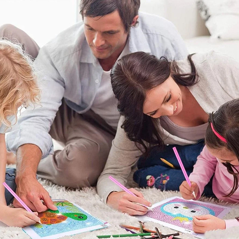 Children's DIY cartoon diamond sticking paintings