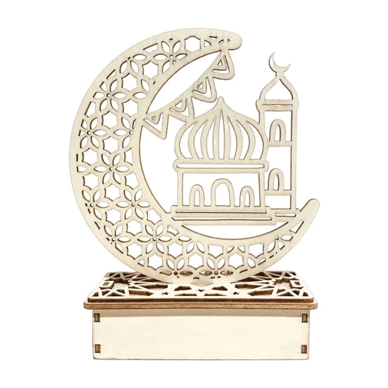 Wooden Eid Mubarak Ramadan LED Decoration Light