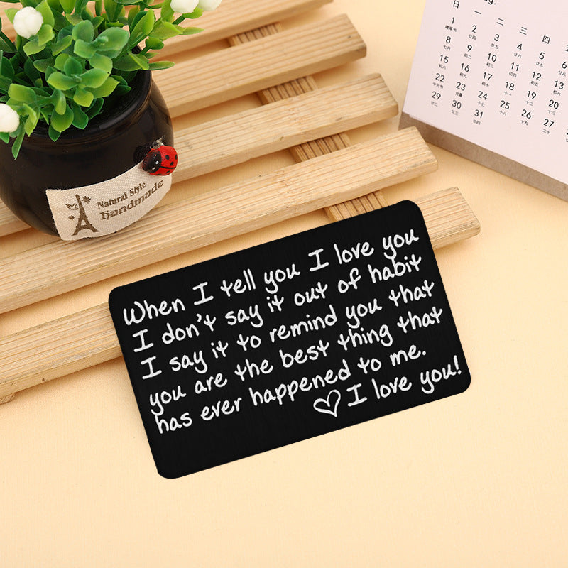 Stainless Steel Lettering Card