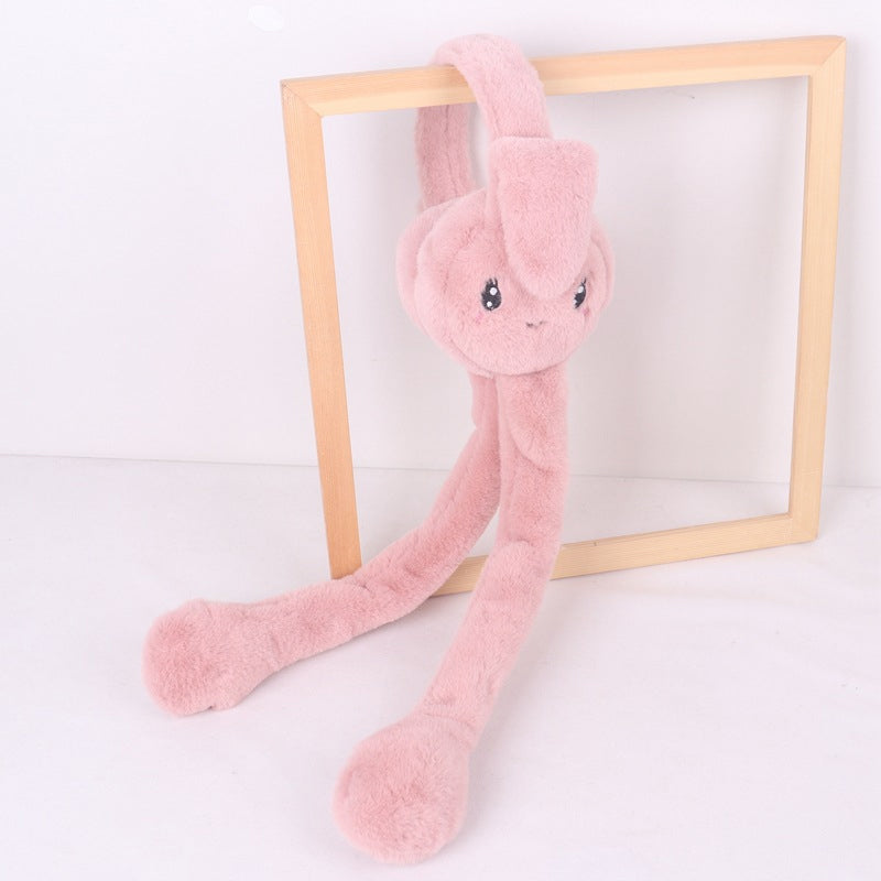 Earmuffs with cute jumping rabbit ear