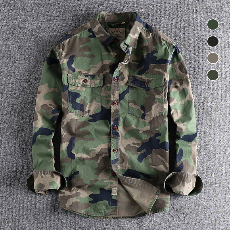 Men's long sleeve camouflage work shirt