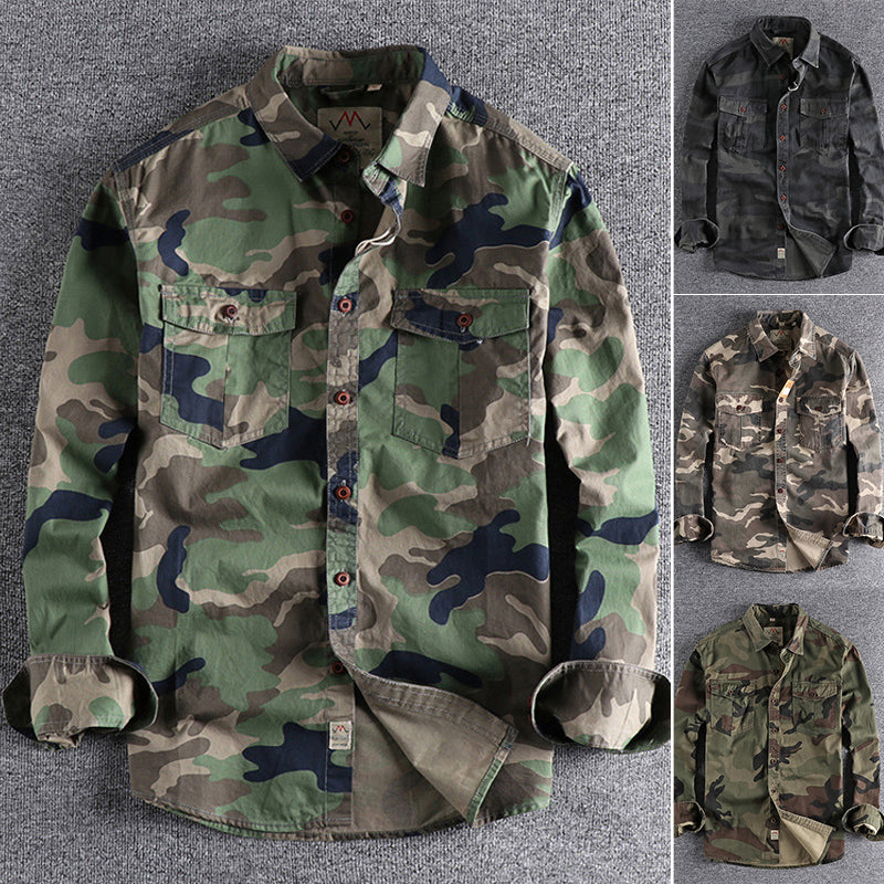 Men's long sleeve camouflage work shirt